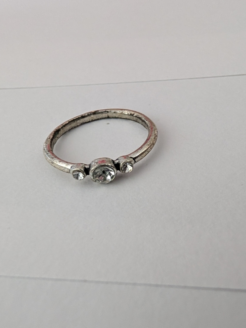 Silver 3 Gem Ring